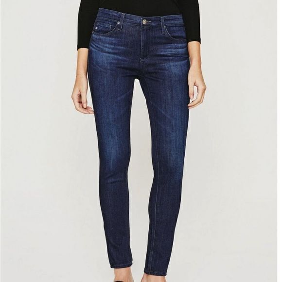 AG Adriano Goldschmied Size 27R Blue Wash Super Skinny Ankle Jeans - Picture 3 of 14